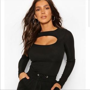 NWT Boohoo Cut Out Keyhole Back Bodysuit